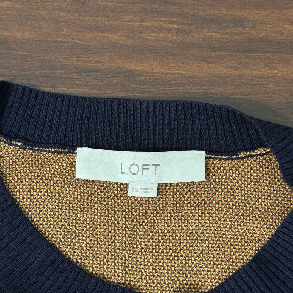 LOFT Apple Cider Donut Novelty Fall Knit Long Sleeve Pullover Sweater Size S - Picture 5 of 7